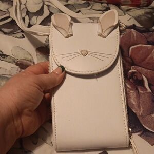 Cute White Cat Face Crossbody Phone Bag